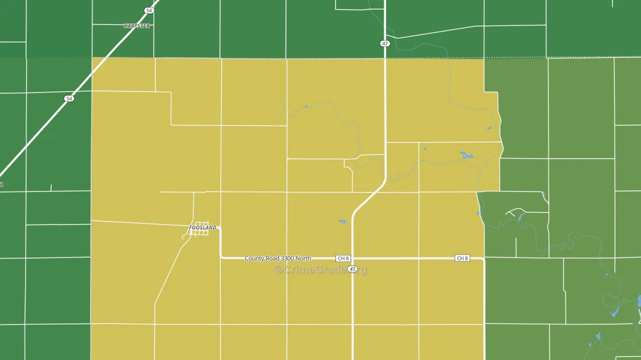61845, IL Map of Theft Rates