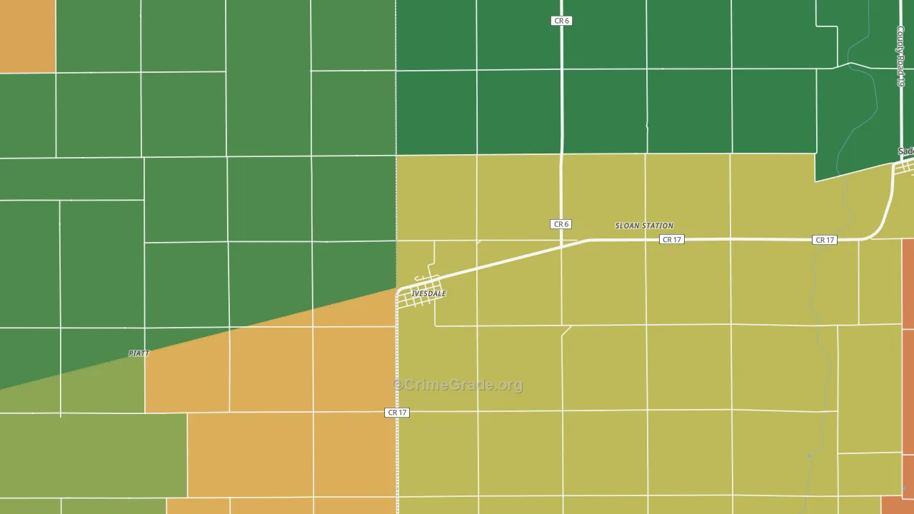61851, IL Map of Theft Rates