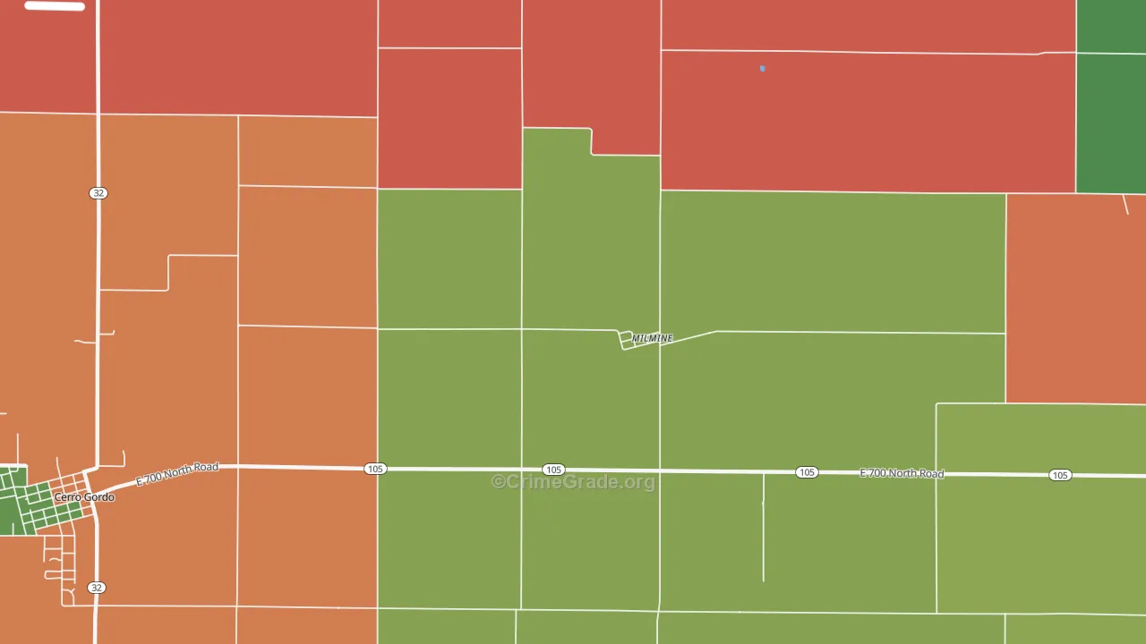61855, IL Map of Theft Rates
