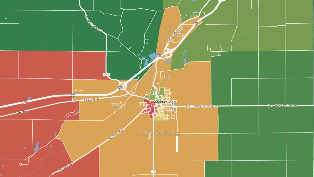 61856, IL Map of Theft Rates