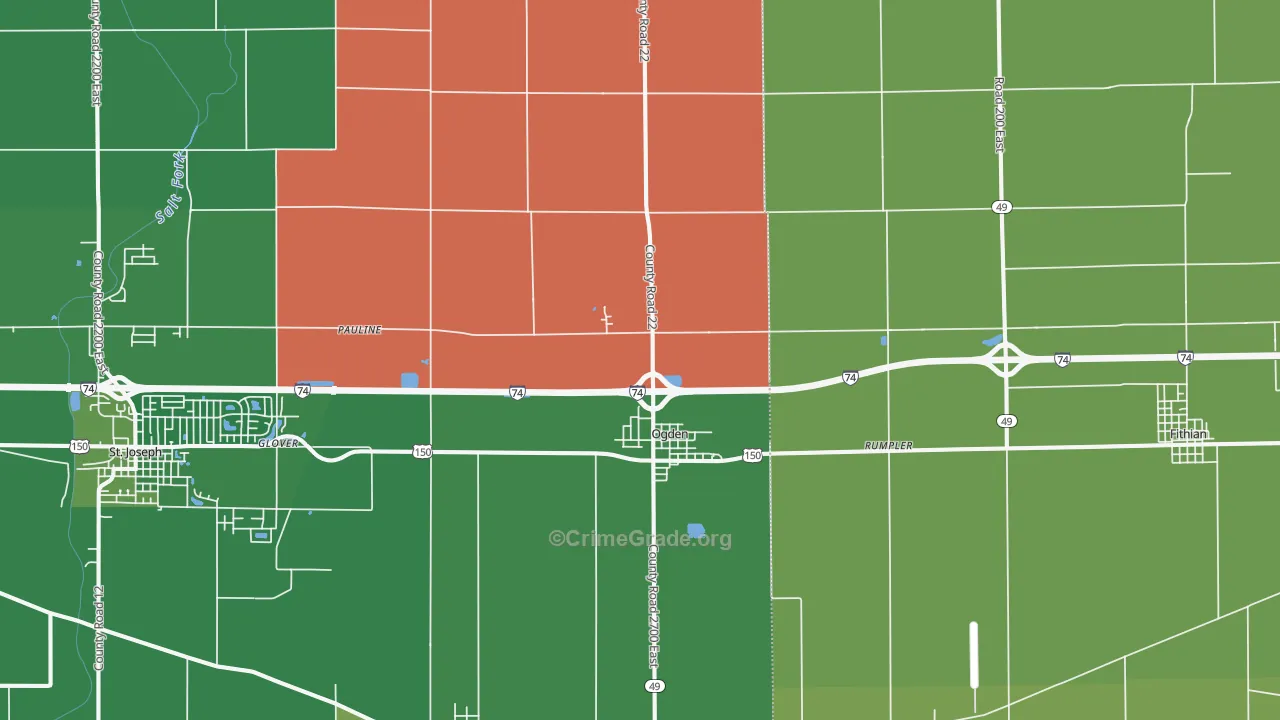 61859, IL Map of Theft Rates