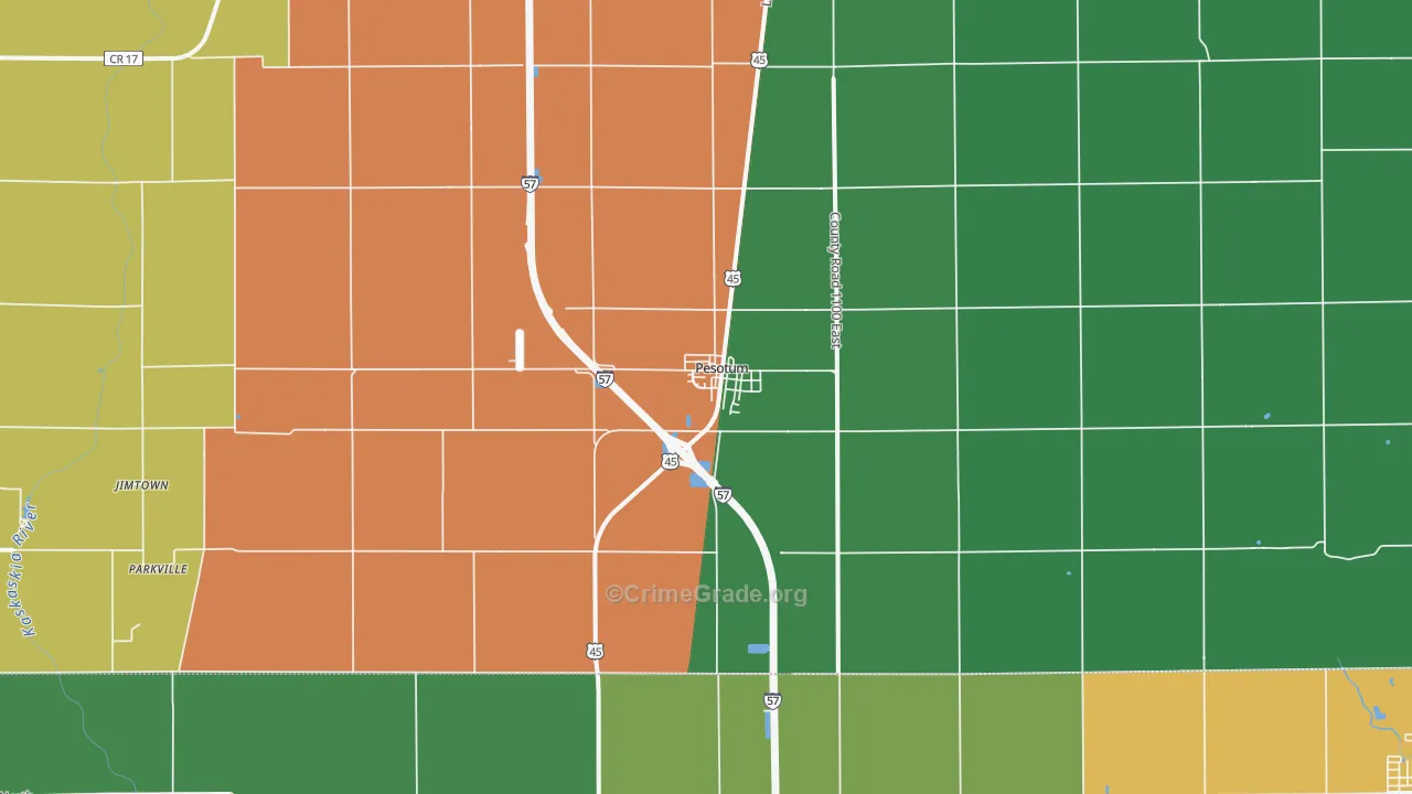 61863, IL Map of Theft Rates