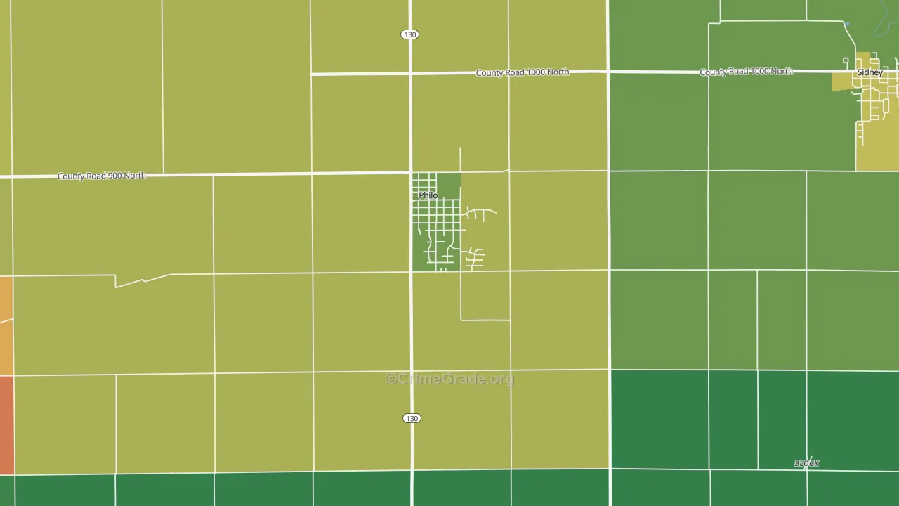 61864, IL Map of Theft Rates