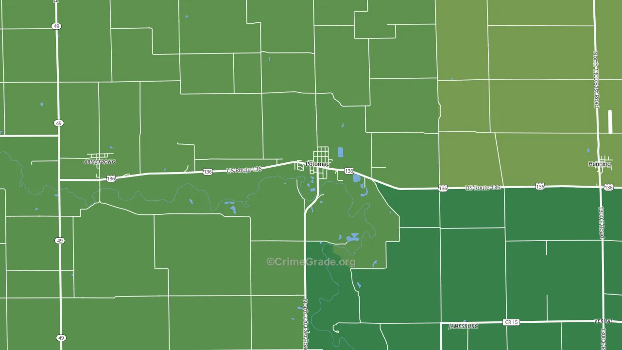 61865, IL Map of Theft Rates