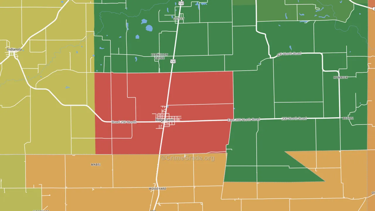 61870, IL Map of Theft Rates