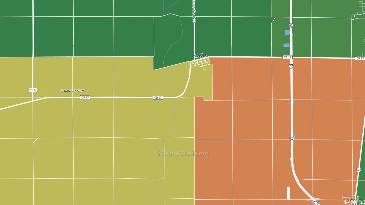 61872, IL Map of Theft Rates