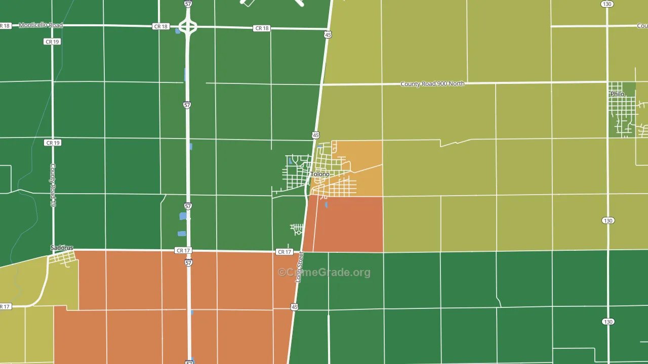 61880, IL Map of Theft Rates