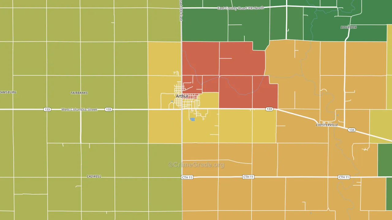 61911, IL Map of Theft Rates