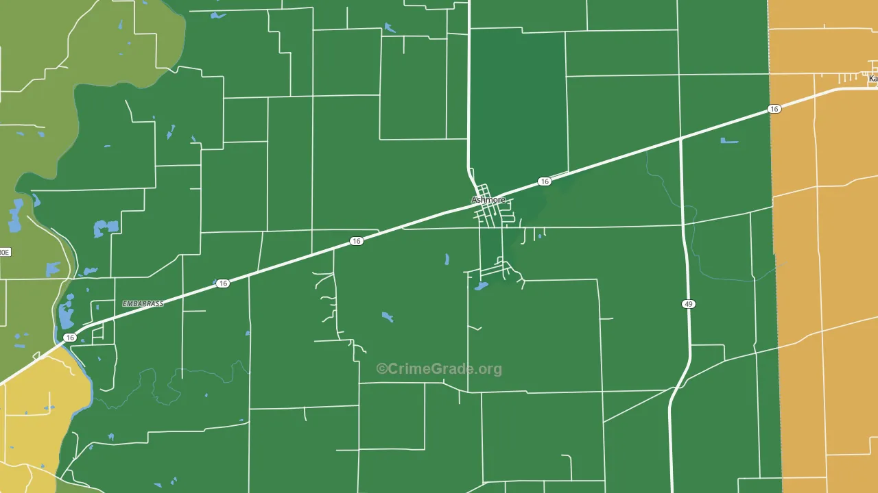 61912, IL Map of Theft Rates