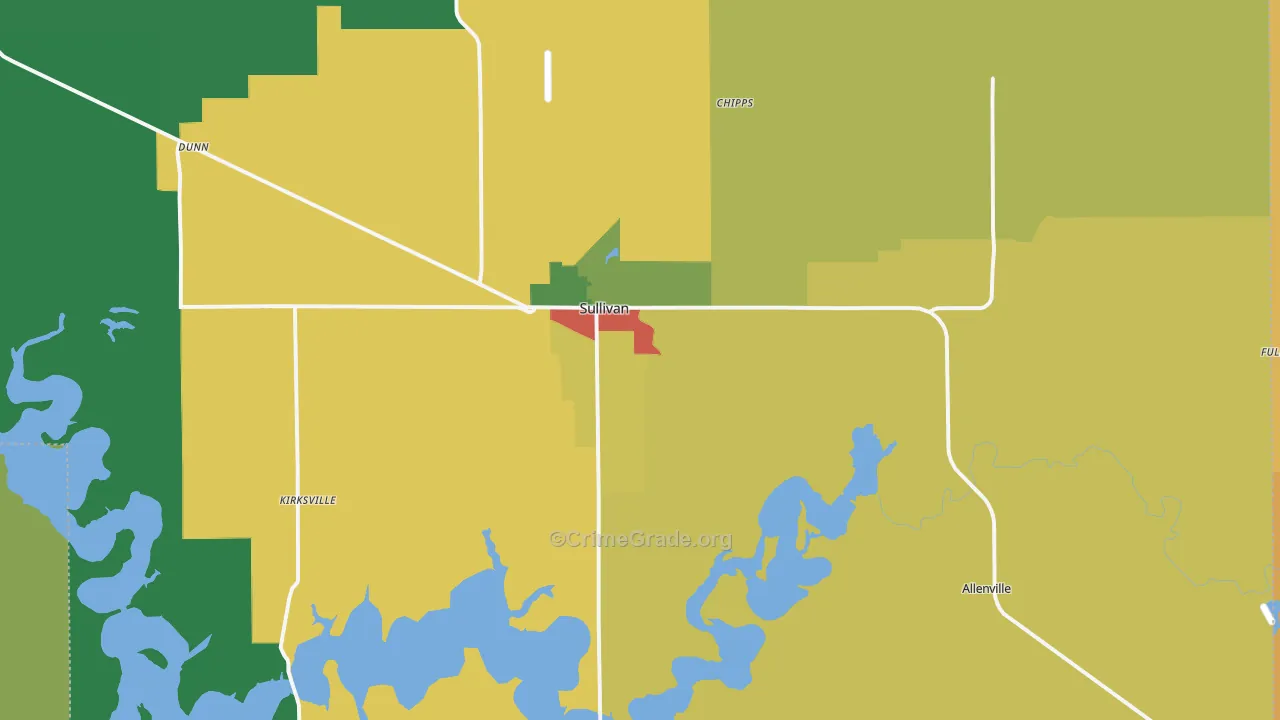61951, IL Map of Theft Rates