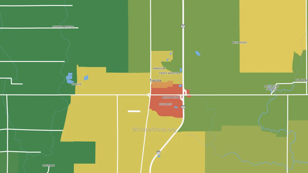 61953, IL Map of Theft Rates
