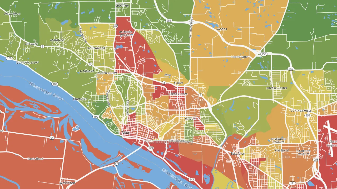 62002, IL Map of Theft Rates