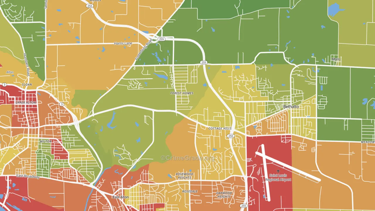 62018, IL Map of Theft Rates