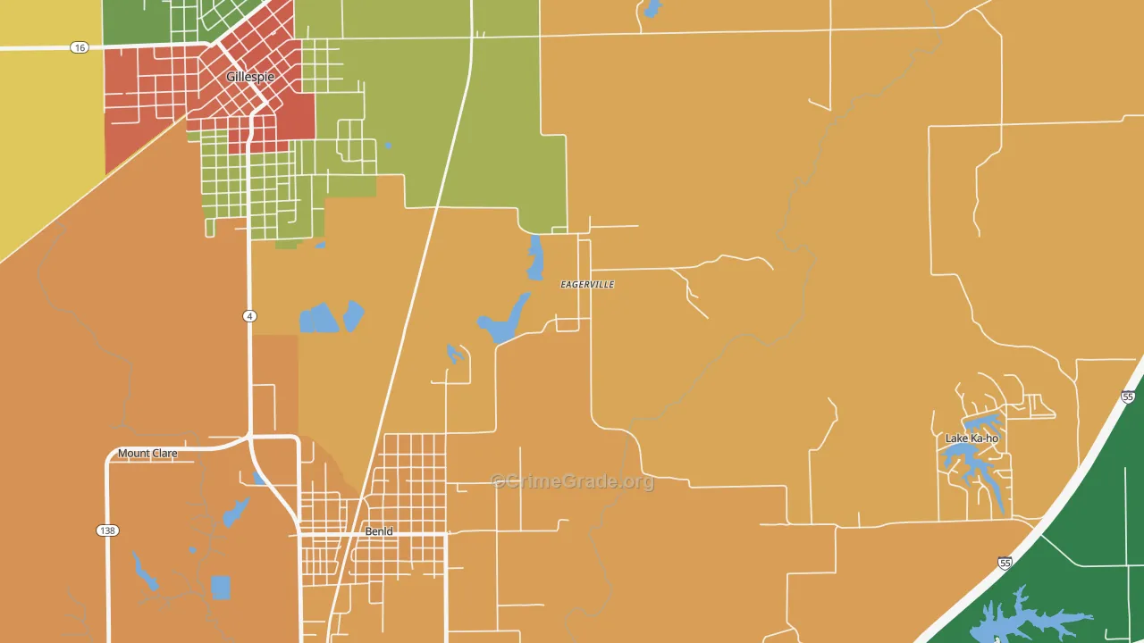 62023, IL Map of Theft Rates