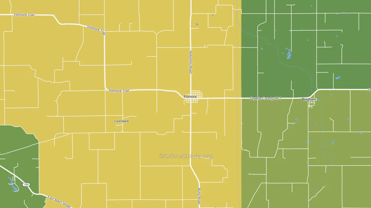 62032, IL Map of Theft Rates