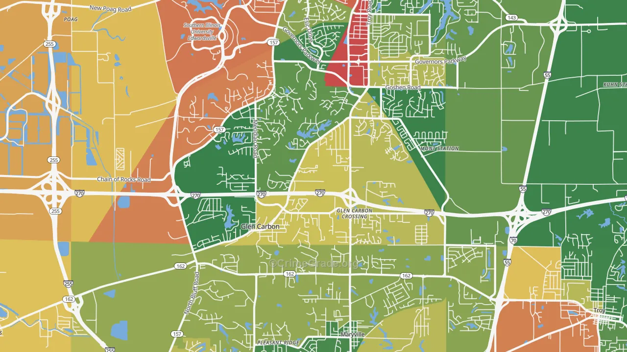 62034, IL Map of Theft Rates
