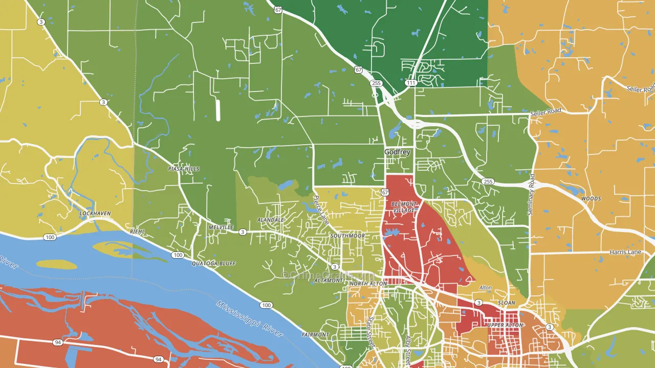 62035, IL Map of Theft Rates