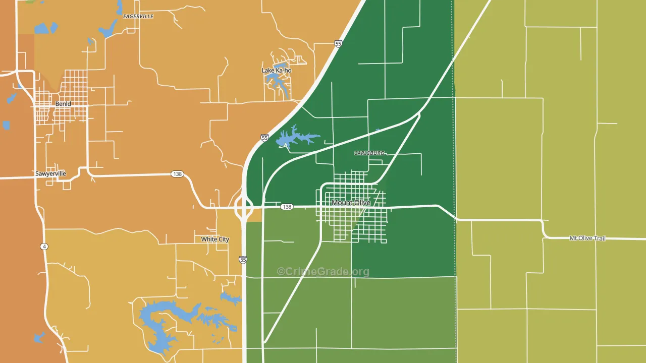 62069, IL Map of Theft Rates