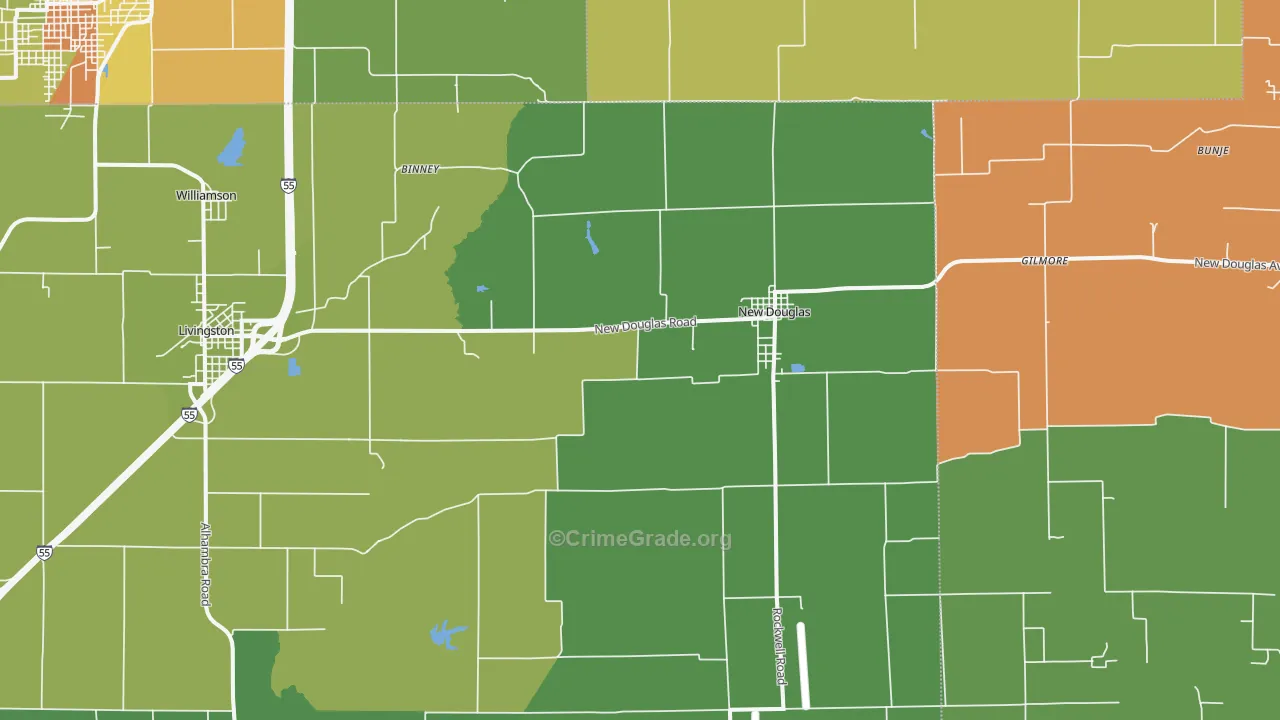 62074, IL Map of Theft Rates