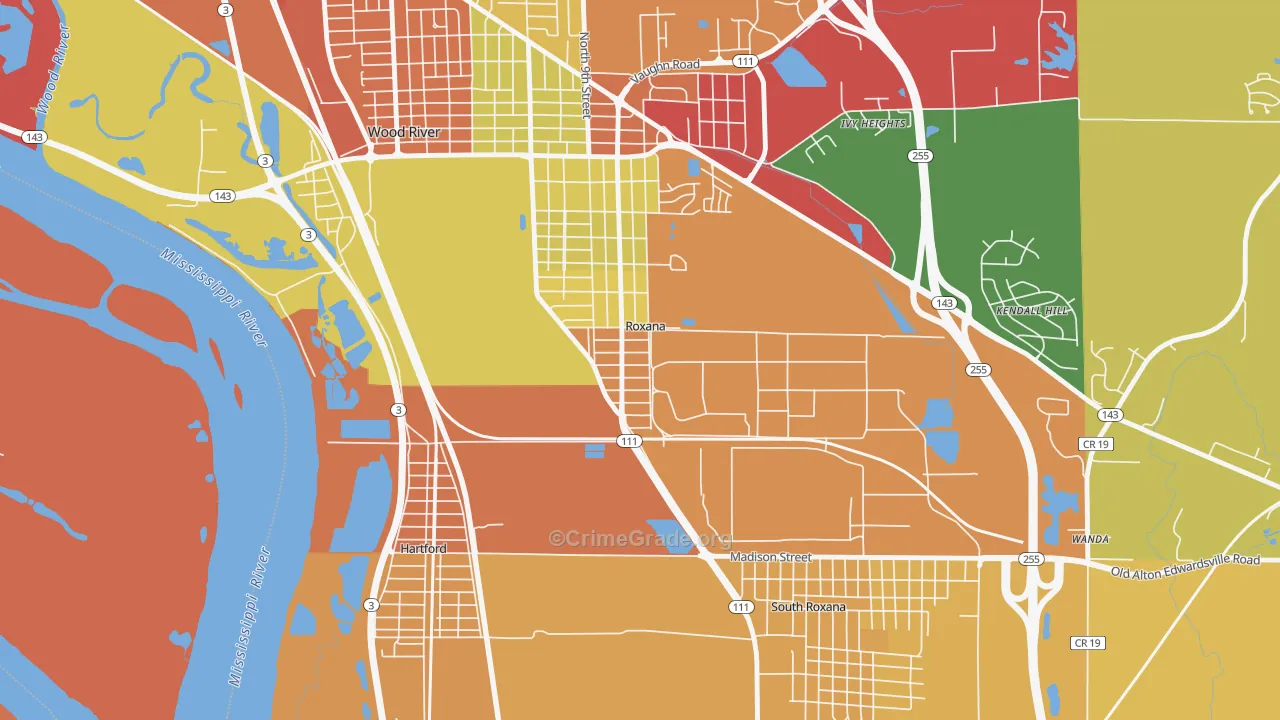 62084, IL Map of Theft Rates