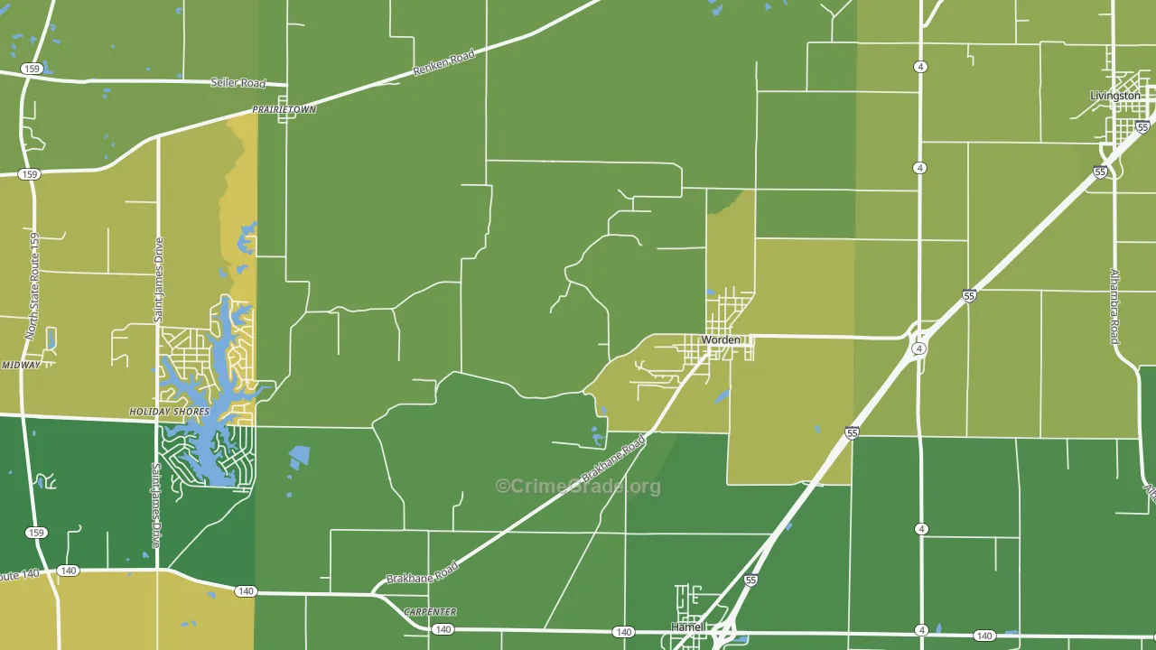 62097, IL Map of Theft Rates