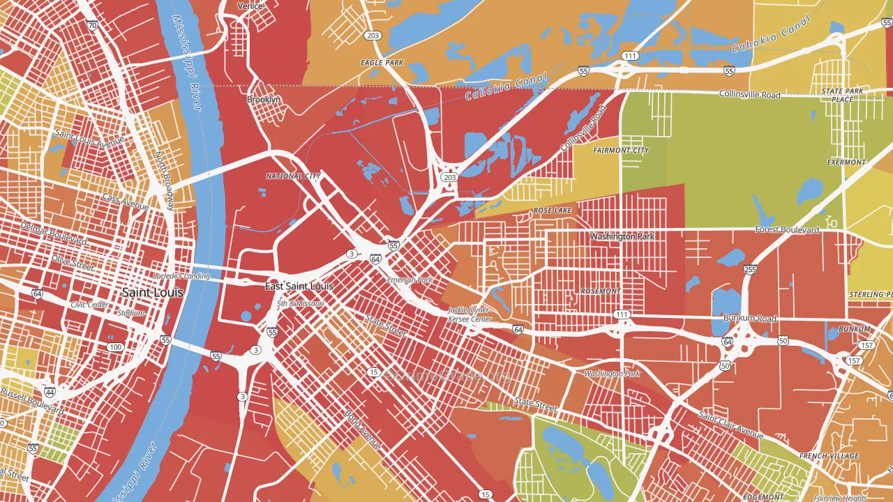 62201, IL Map of Theft Rates