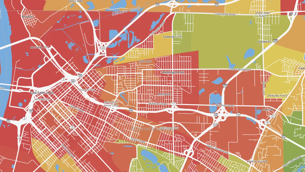 62204, IL Map of Theft Rates