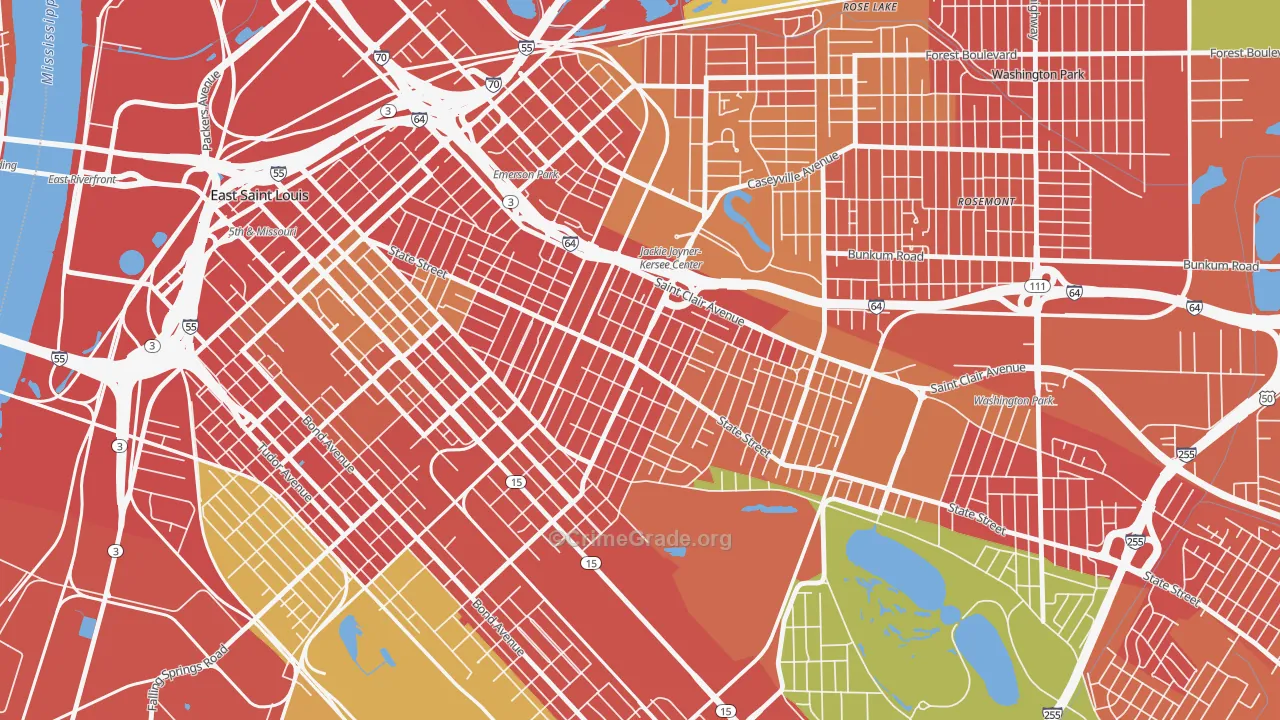 62205, IL Map of Theft Rates