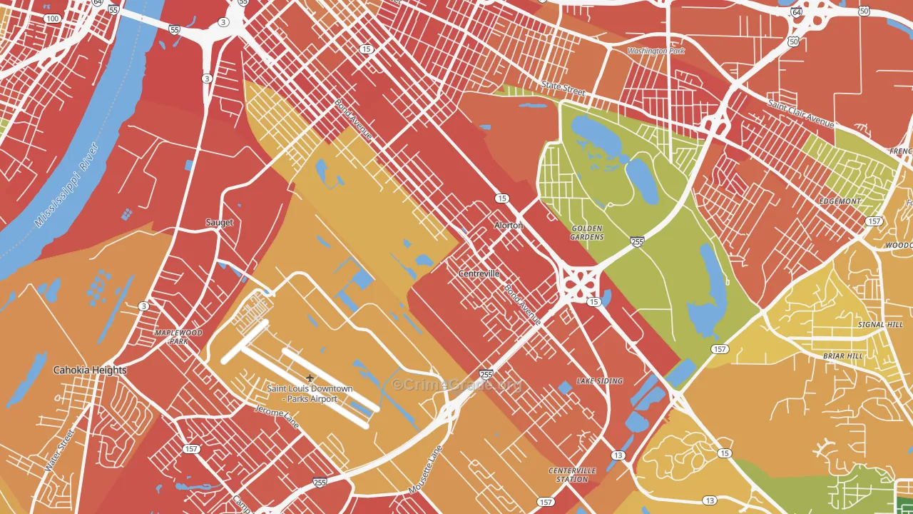 62207, IL Map of Theft Rates