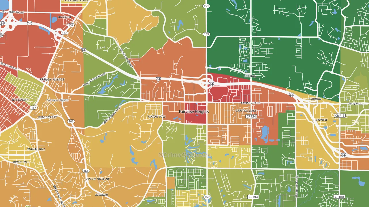 62208, IL Map of Theft Rates