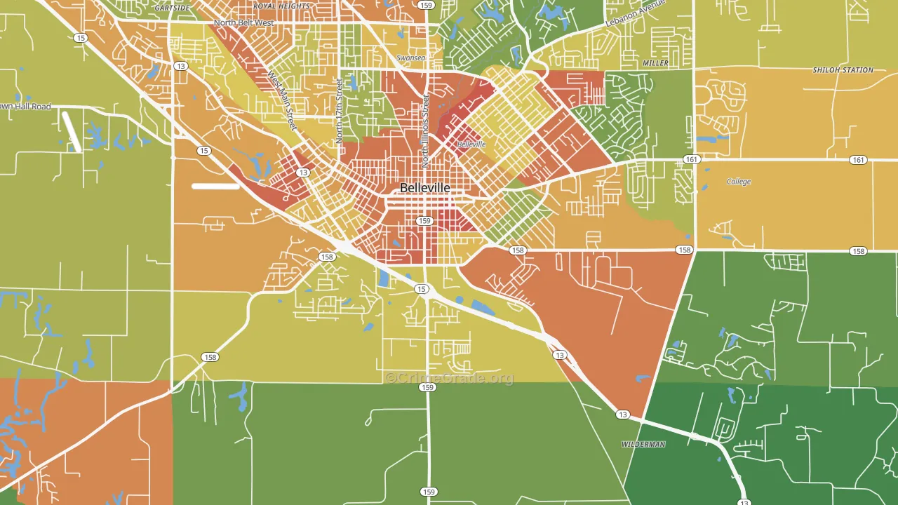 62220, IL Map of Theft Rates