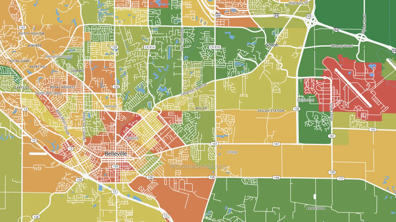 62221, IL Map of Theft Rates