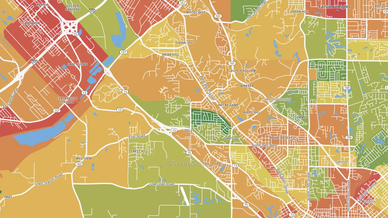 62223, IL Map of Theft Rates