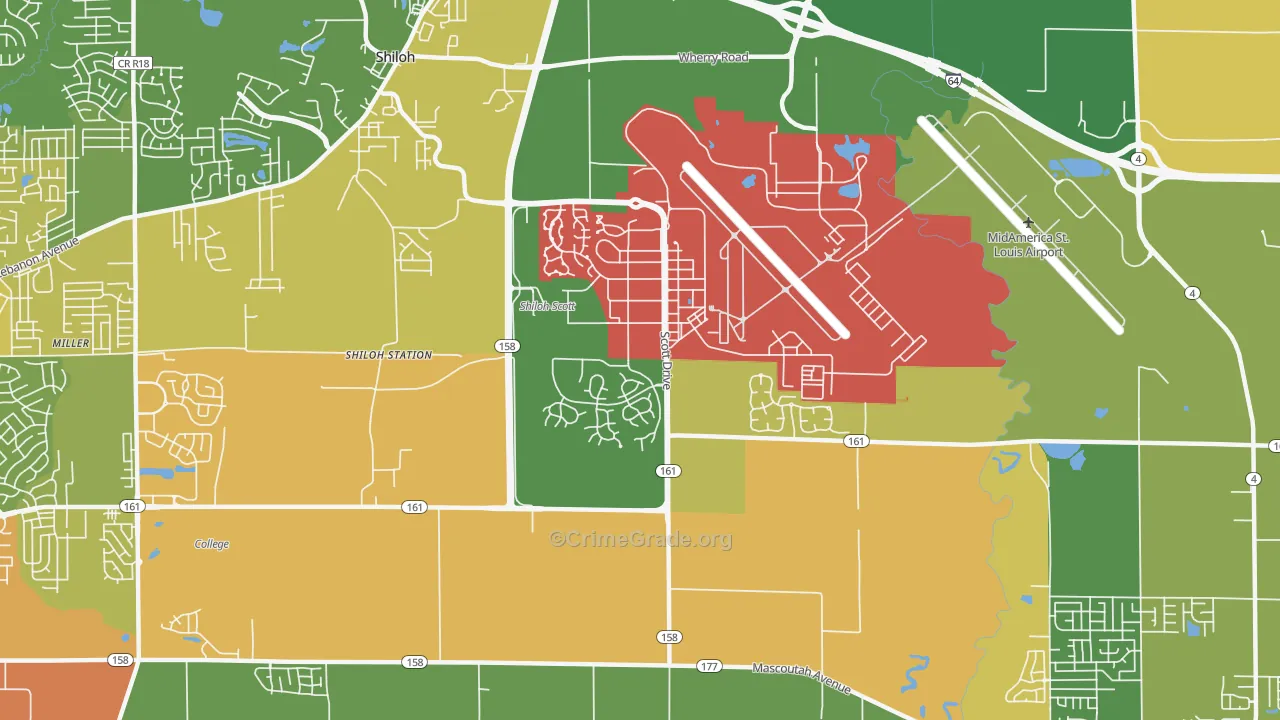 62225, IL Map of Theft Rates