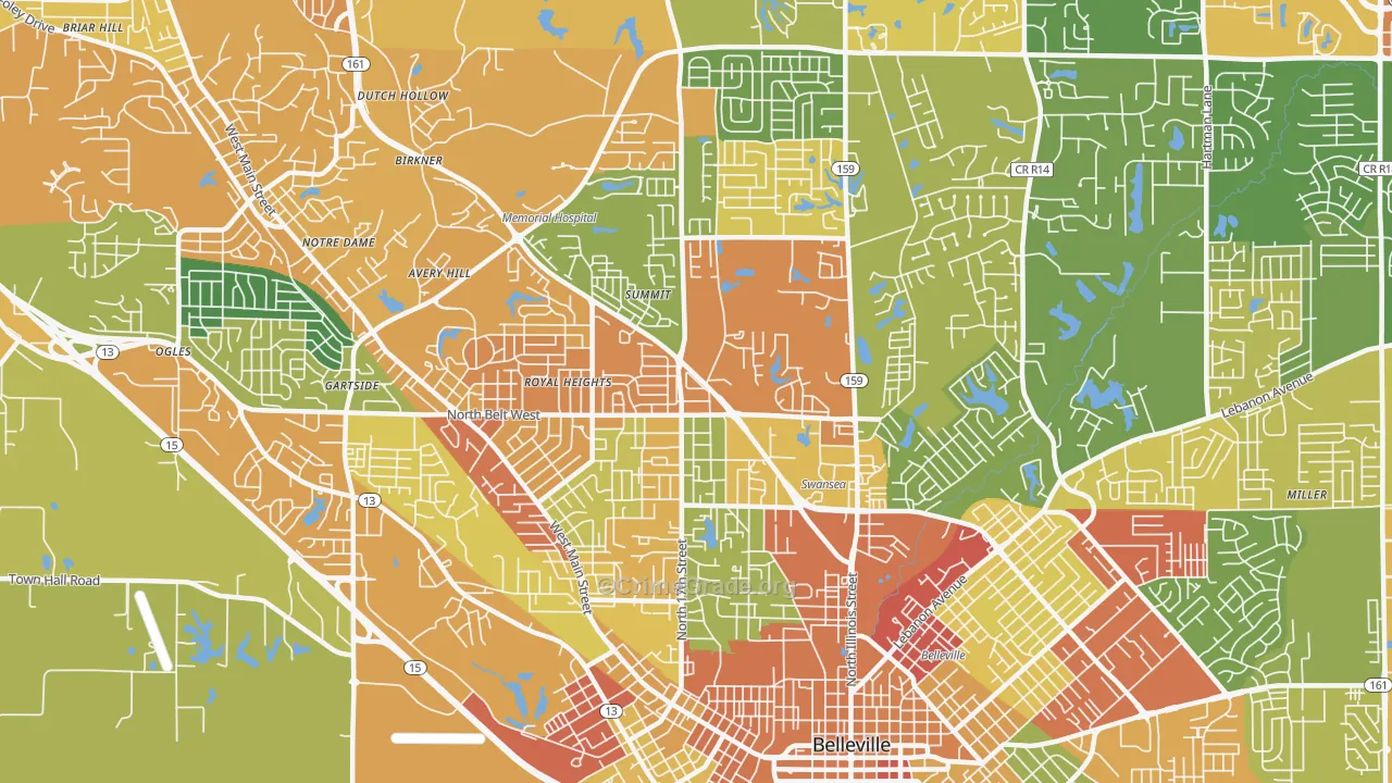 62226, IL Map of Theft Rates