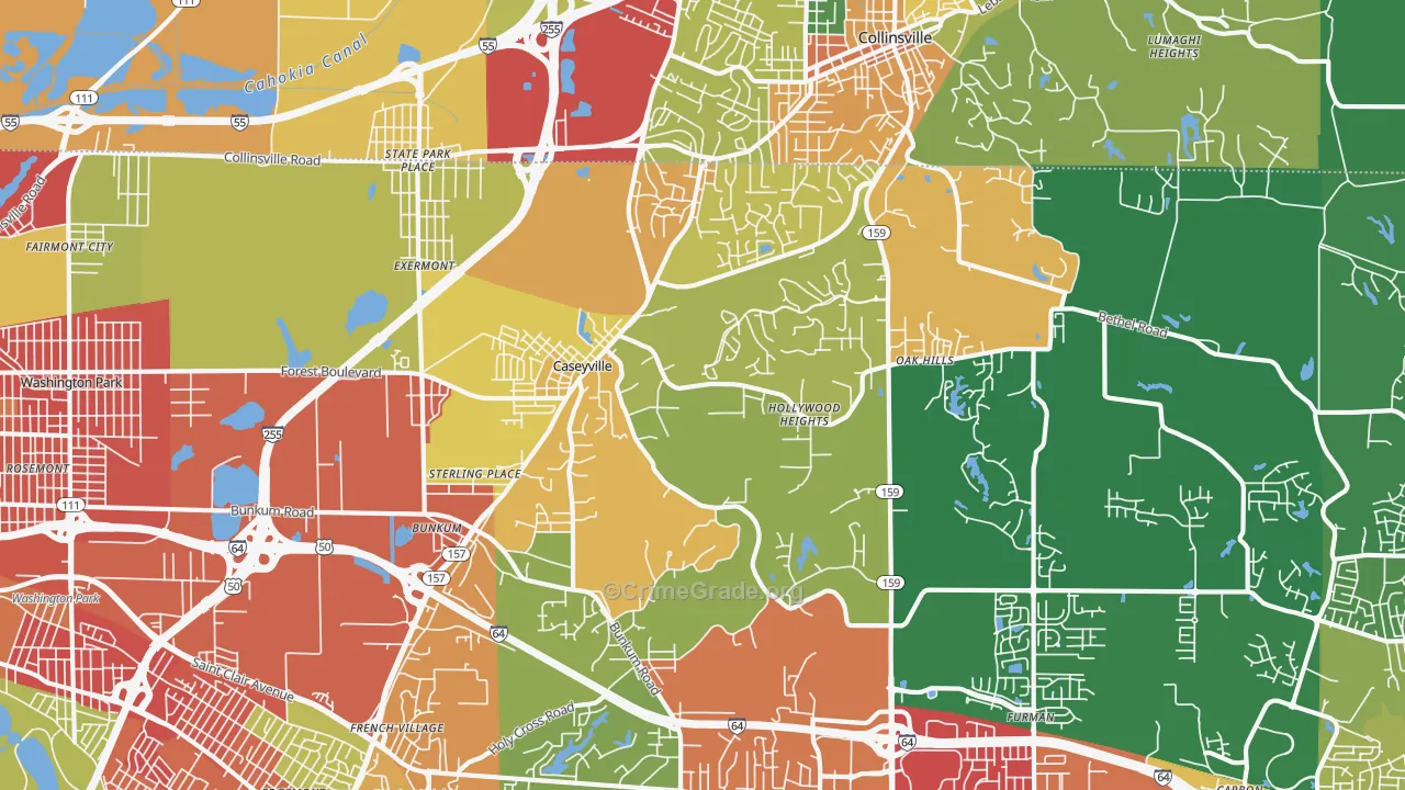 62232, IL Map of Theft Rates