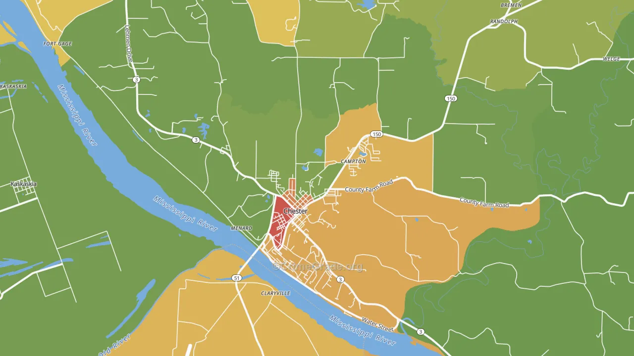 62233, IL Map of Theft Rates