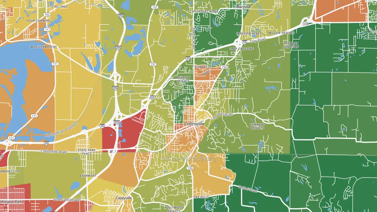 62234, IL Map of Theft Rates