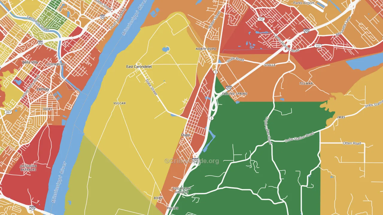 62240, IL Map of Theft Rates