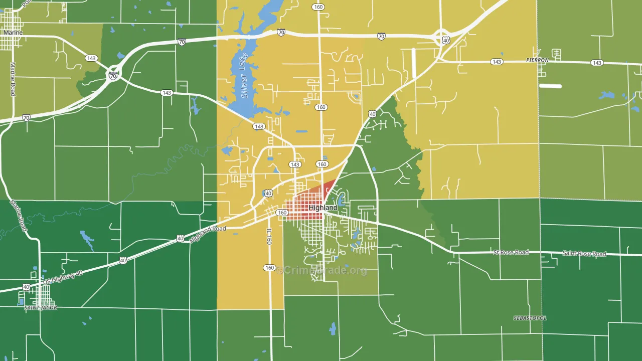62249, IL Map of Theft Rates
