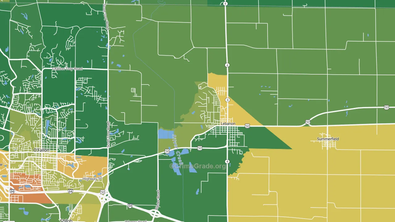 62254, IL Map of Theft Rates