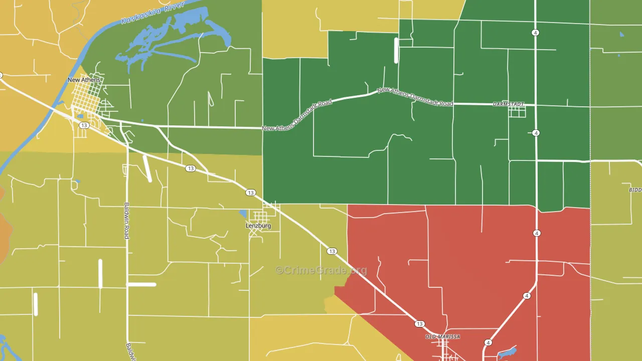 62255, IL Map of Theft Rates