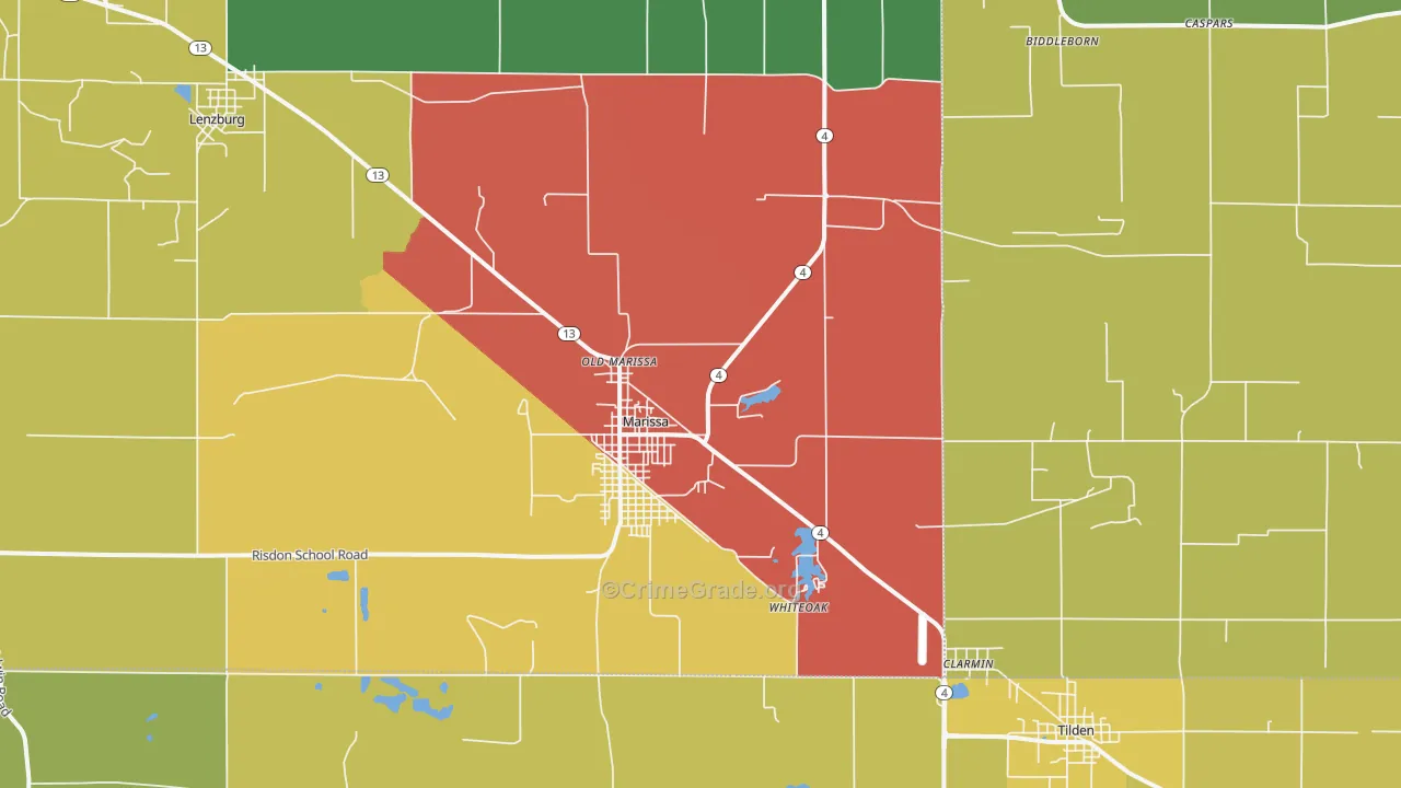 62257, IL Map of Theft Rates