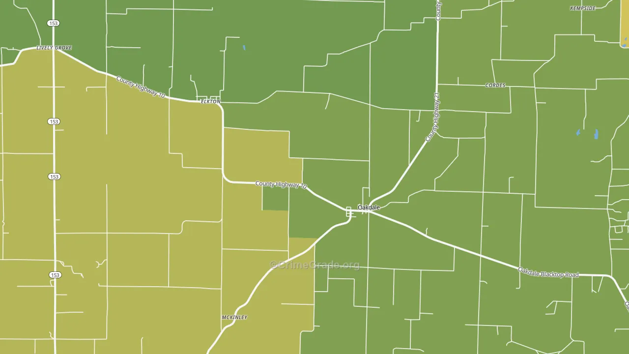 62268, IL Map of Theft Rates