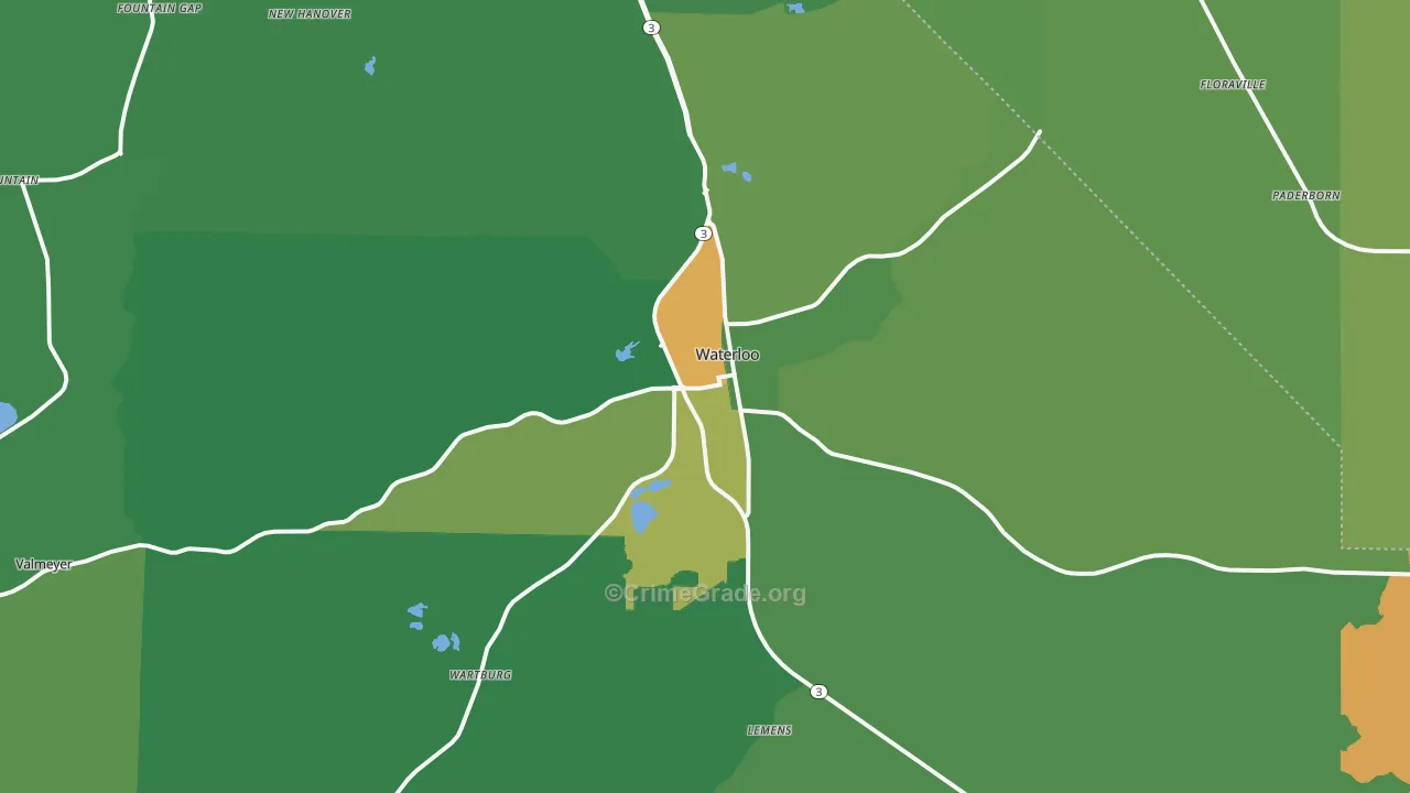 62298, IL Map of Theft Rates