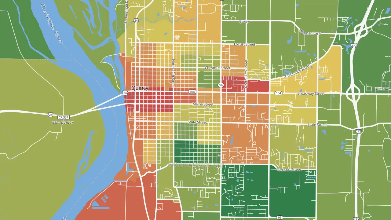 62301, IL Map of Theft Rates