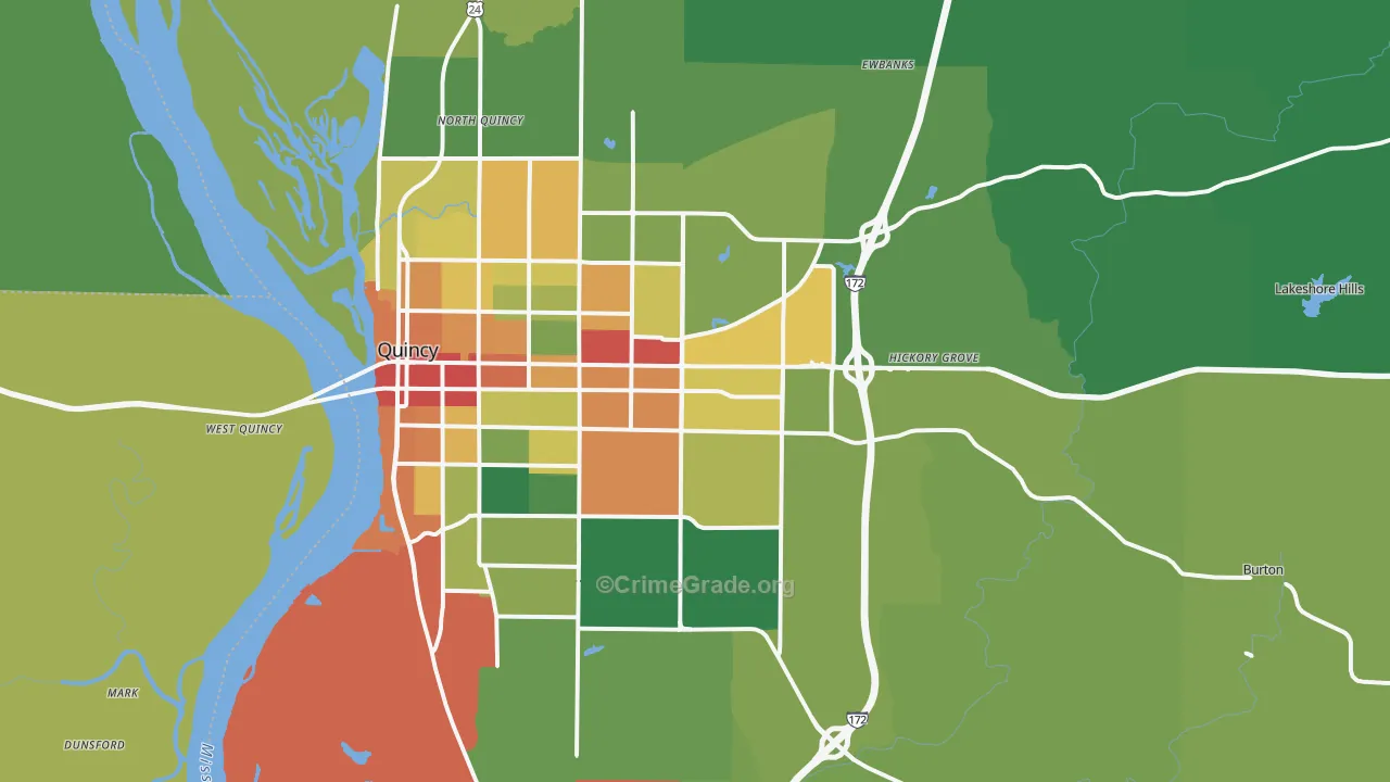 62305, IL Map of Theft Rates