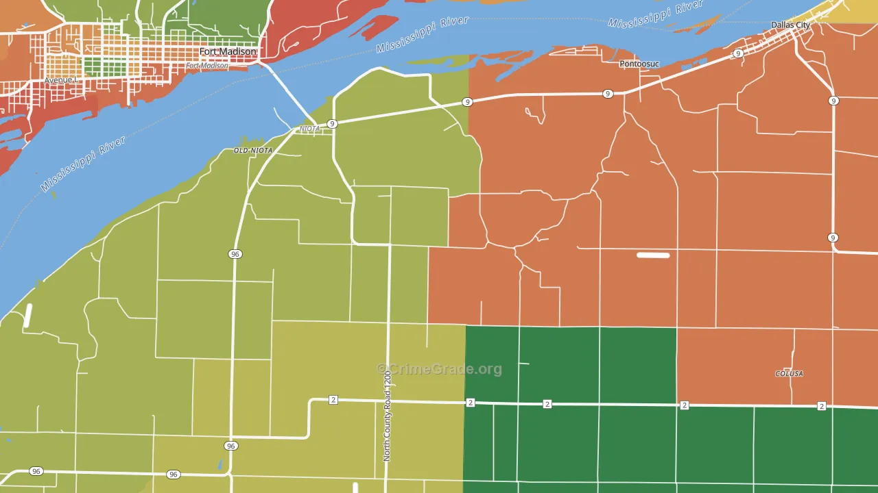 62358, IL Map of Theft Rates