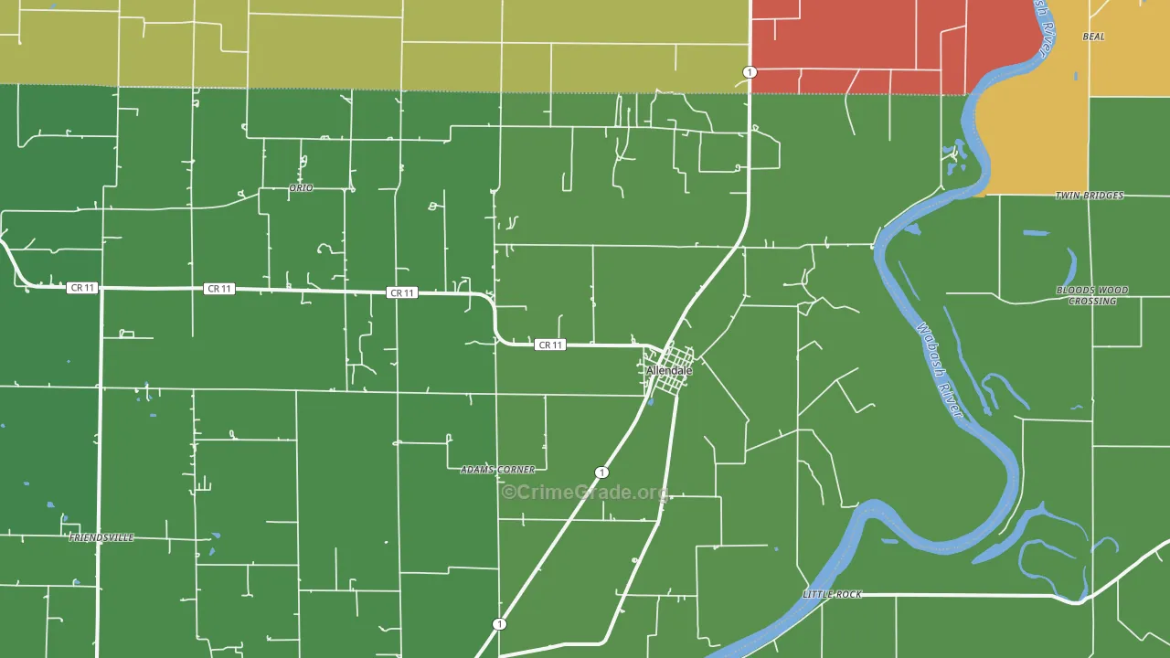 62410, IL Map of Theft Rates