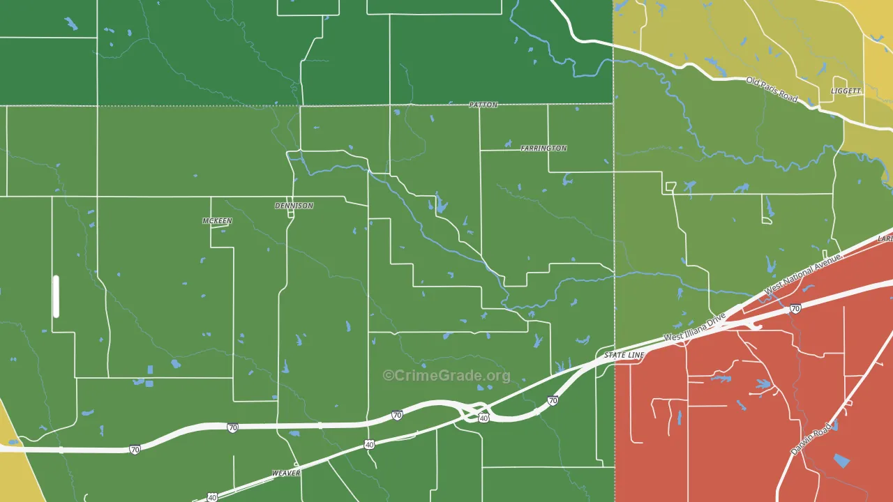 62423, IL Map of Theft Rates